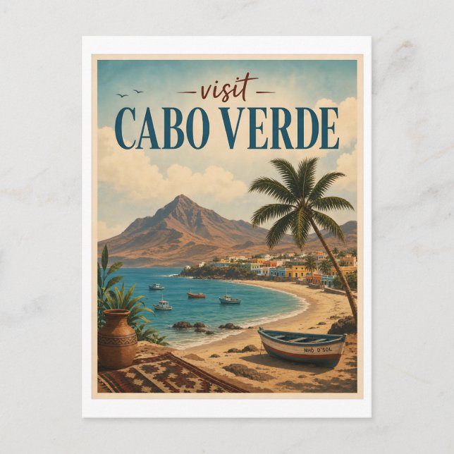 Postal Visita Cabo Verde Travel Vintage (Anverso)