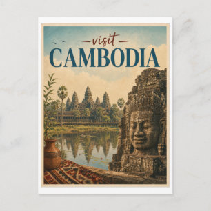 Postal Visita Camboya Travel Vintage