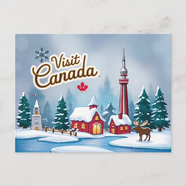 Postal Visita Canadá en invierno (Anverso)