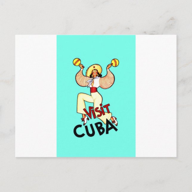 Postal Visita Cuba Vintage Travel (Anverso)
