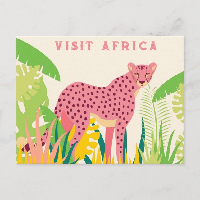 Postal Visita de cosecha África Chita rosa (Anverso)