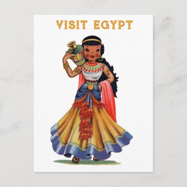 Postal Visita de cosecha Egipto Viaje mujer egipcia (Anverso)