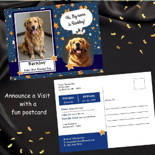 Postal Visita de perro de terapia Super Star