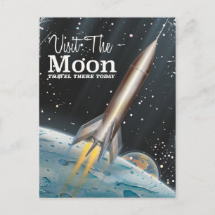 Postal Visita el afiche de viaje de ciencia ficción de Th