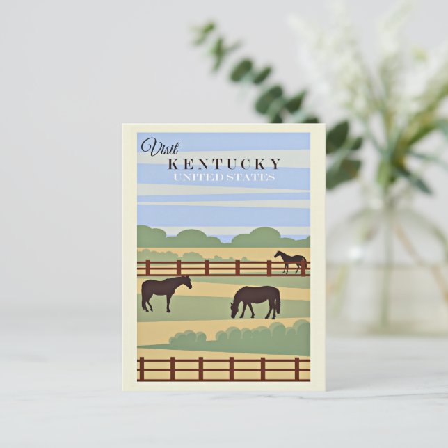 Postal Visita el afiche de viaje de Kentucky, (Anverso de pie)
