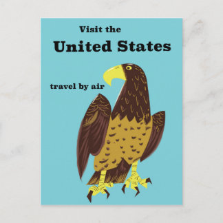 Postal Visita el cartel de viaje de Estados Unidos