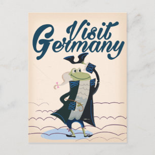 Postal Visita el cartel de viaje vintage de Alemania
