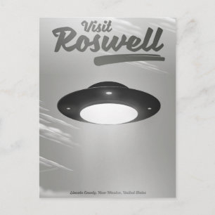 Postal Visita el cartel vintage de Roswell UFO