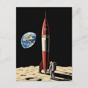 Postal Visita el viaje por la luna