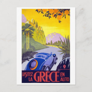Postal Visita Grecia En Coche - Viajes de época