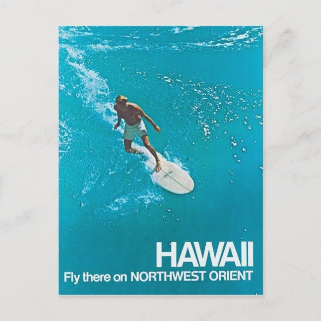 Postal Visita Hawaii - Surf - Viajes de época (Anverso)