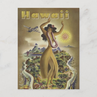 Postal Visita Hawaii - Viajes de época