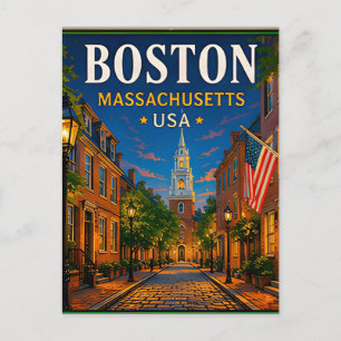 Postal 🍁 Visita histórica a Boston Massachusetts 🍁