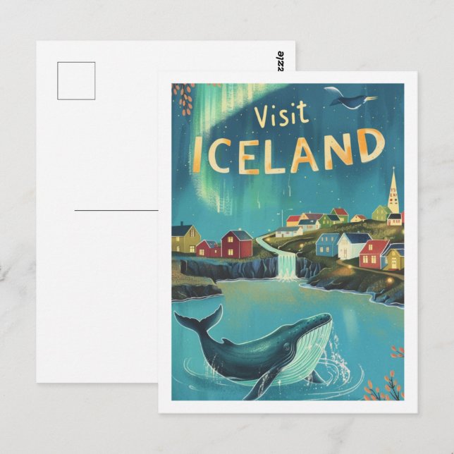 Postal Visita Islandia Vintage Famoso Travel Place (Anverso / Reverso)