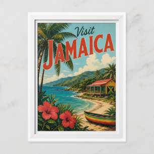 Postal Visita Jamaica Travel Vintage