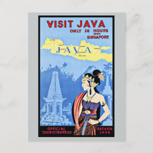 Postal Visita Java Indonesia Desde el Viento De Singapur