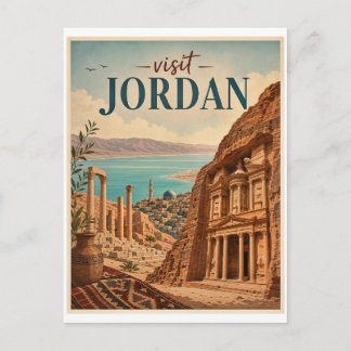 Postal Visita Jordan Travel Vintage