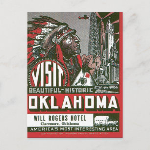 Postal Visita la obra de arte del Poster de viajes de Okl