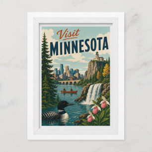 Postal Visita Minnesota Viajes Vintage