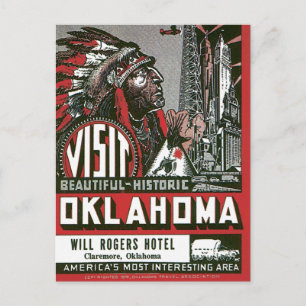 Postal Visita Oklahoma OK USA Vintage