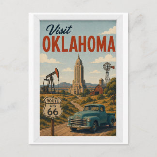 Postal Visita Oklahoma Travel Vintage