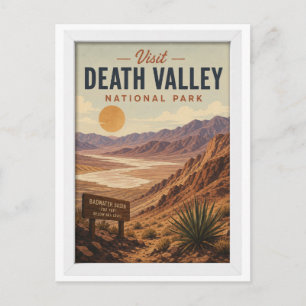 Postal Visita Parque Nacional Death Valley Vintage de Via