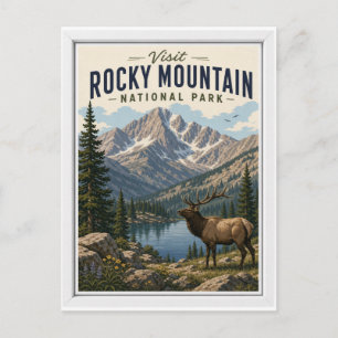 Postal Visita Rocky Mountain National Park Viaje Vintage