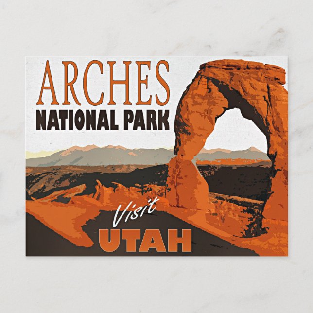 Postal Visita Utah, Parque Nacional Arches, (Anverso)
