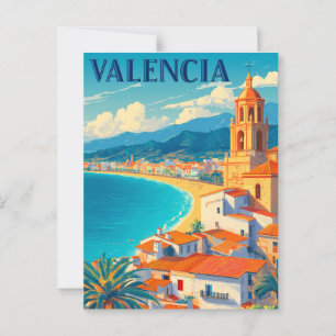 Postal Visita Valencia España   Viaje retro