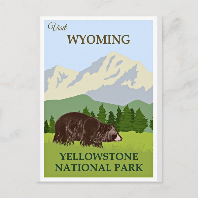 Postal Visita Wyoming, Parque Nacional Yellowstone (Anverso)
