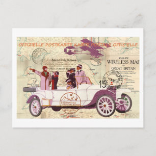 Postal Visitantes de Biplane para automóviles de época