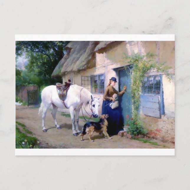 Postal Visitantes de la cabaña Lady Horse Pastor Alemán (Anverso)