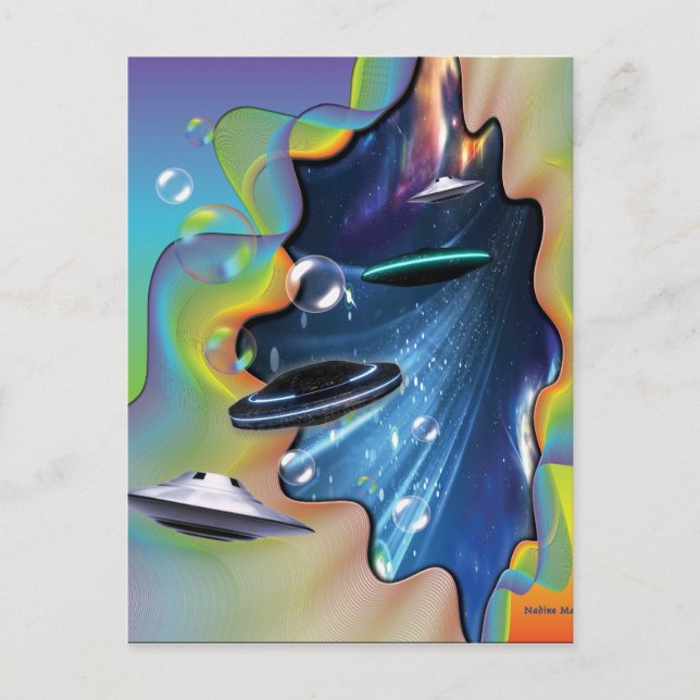 Postal Visitantes del espacio (Anverso)