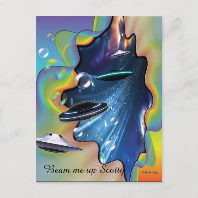 Postal Visitantes del espacio (Anverso)