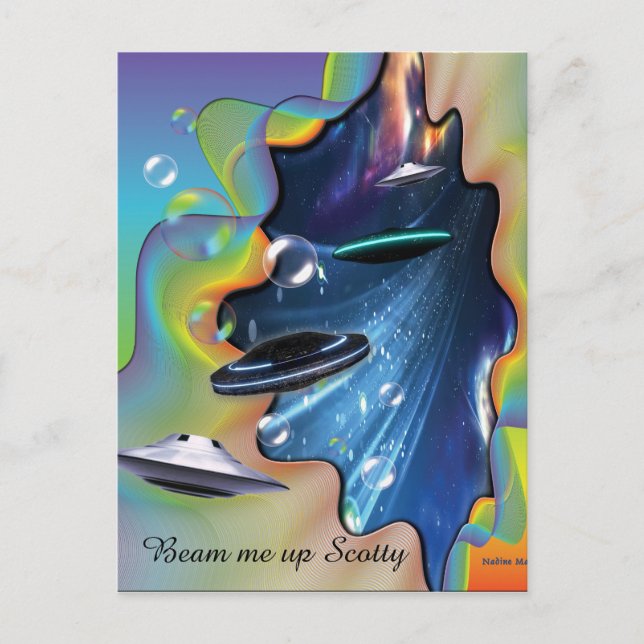 Postal Visitantes del espacio (Anverso)