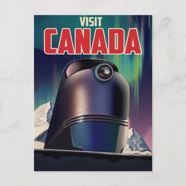 Postal Visitar afiche de viajes de Canadá (Anverso)