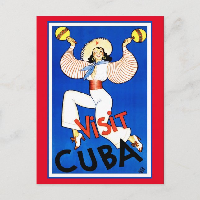 Postal Visitar Cuba Vintage (Anverso)