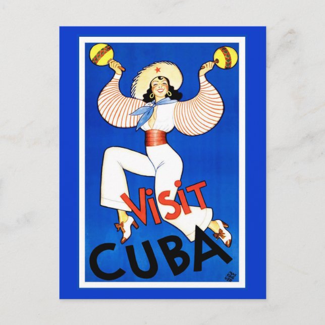 Postal Visitar Cuba Vintage (Anverso)