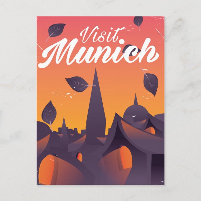 Postal Visitar el afiche de viaje de Munich Alemania (Anverso)