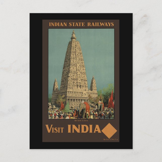 Postal Visitar India Budh Gaya (Anverso)