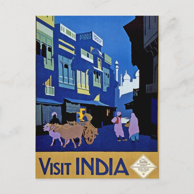 Postal Visitar India Viaje al arte (Anverso)