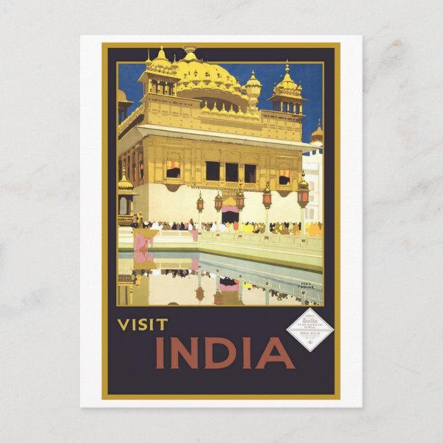 Postal Visitar India Viaje al arte (Anverso)