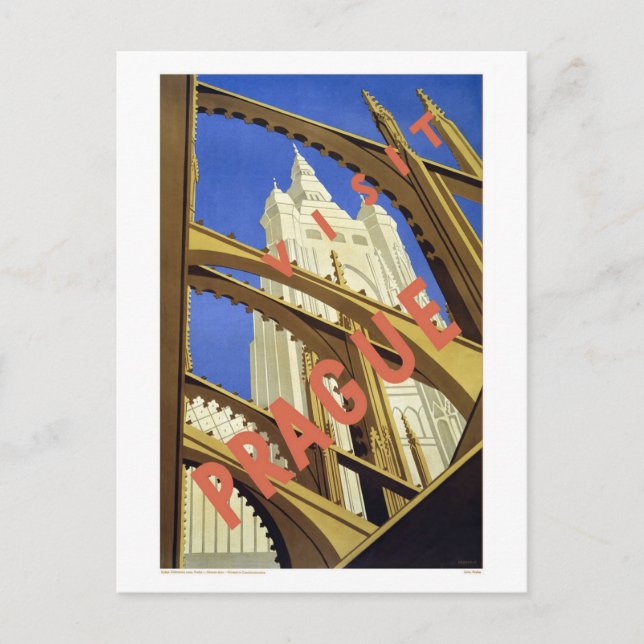 Postal Visitar Praga República Checa (Anverso)