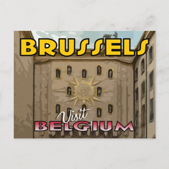 Postal Visite Bruselas, Bélgica (Anverso)