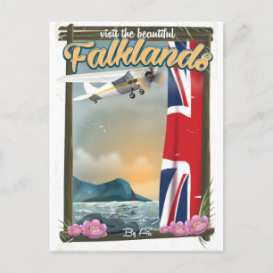 Postal Visite el hermoso cartel de viaje de las Malvinas