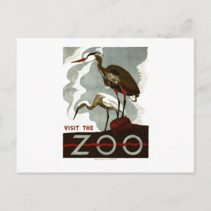 Postal Visite el parque zoológico - el poster de WPA -