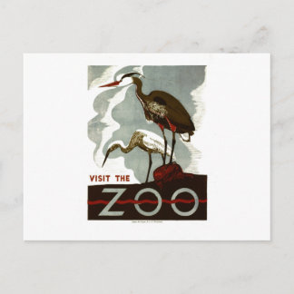 Postal Visite el parque zoológico - el poster de WPA -