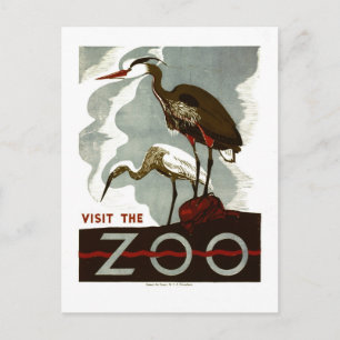 Postal Visite el parque zoológico - el poster de WPA -