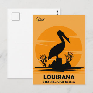 Postal Visite Louisiana, El Estado del Pelícano,