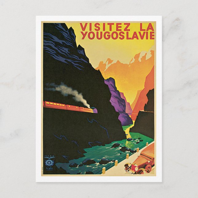 Postal Visitez La Yougoslavie Viaje Poster Arte (Anverso)